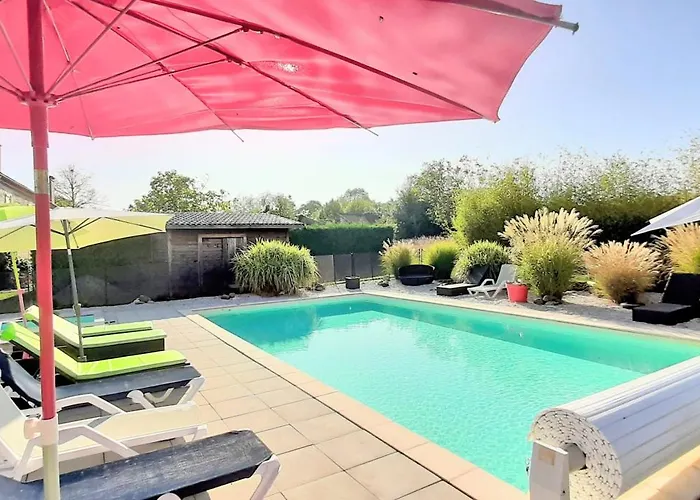 Kiwi - 3 - Grand Jardin - Piscine Chauffee - Grande Terrasse - Hamac- Cheminee בית נופש Bourran